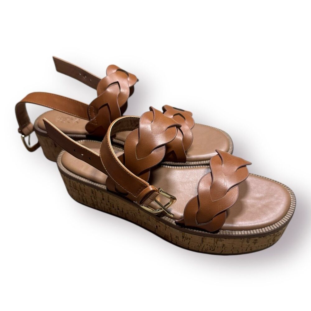 Nordstrom Rack Pennie Platform Sandal Women's Open‎ Toe Brown Sandals Size 8.5